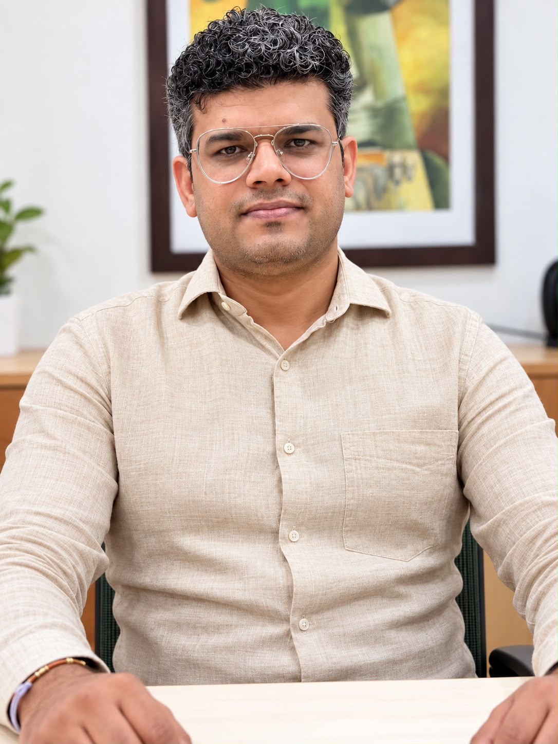 Dr. Jitender Jakhar at his desk in the Insight Mind Care clinic